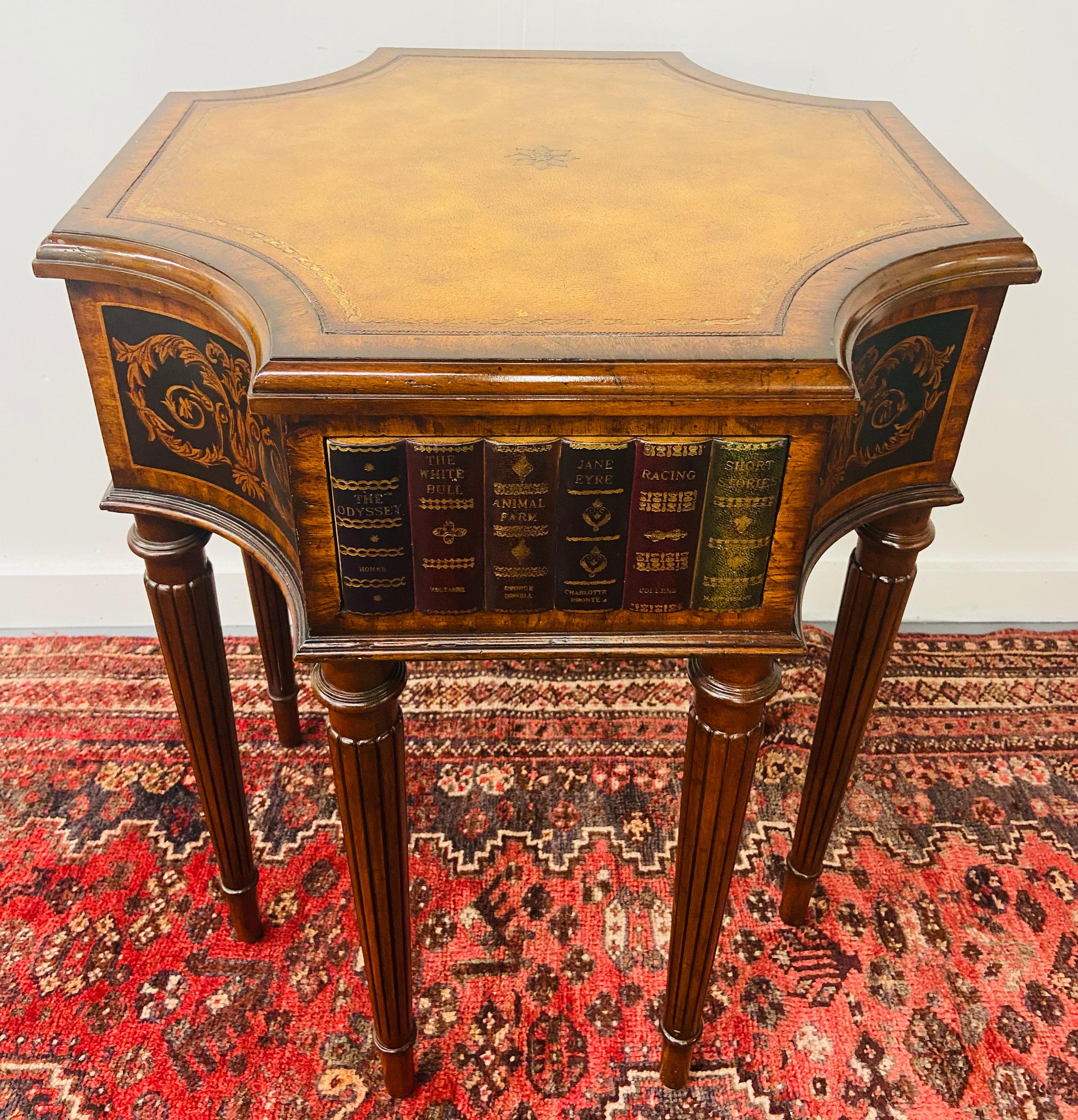 Regency Style Maitland Smith Mahogany and Leather Library Book Table, a Pair In Good Condition In Plainview, NY
