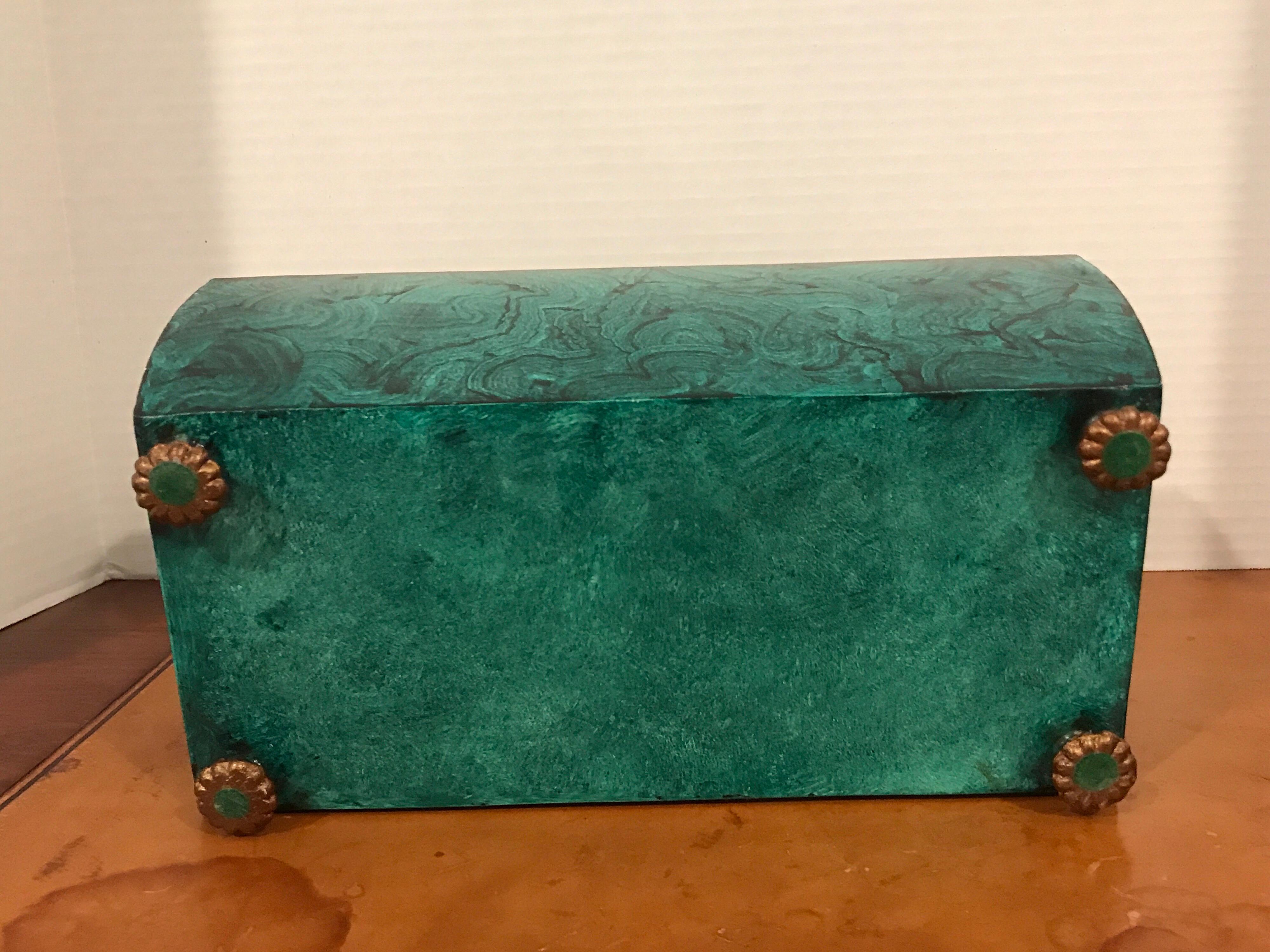 Regency Style Malachite Sarcophagus Covered Box, by Maitland Smith For Sale 2