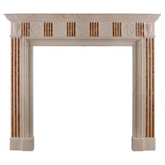 Regency Style Marble Fireplace with Sienna Brocatelle Inlay