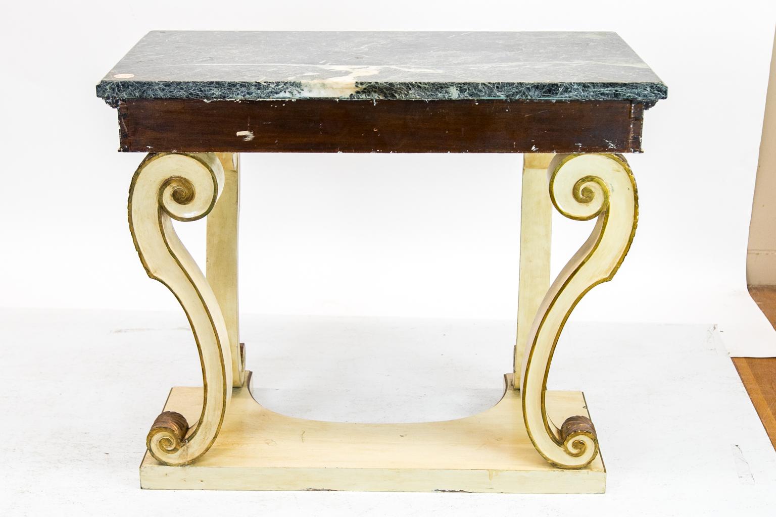 Regency Style Marble-Top Console Table For Sale 5