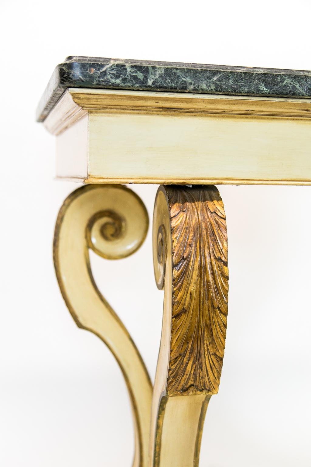 Regency Style Marble-Top Console Table In Good Condition For Sale In Wilson, NC
