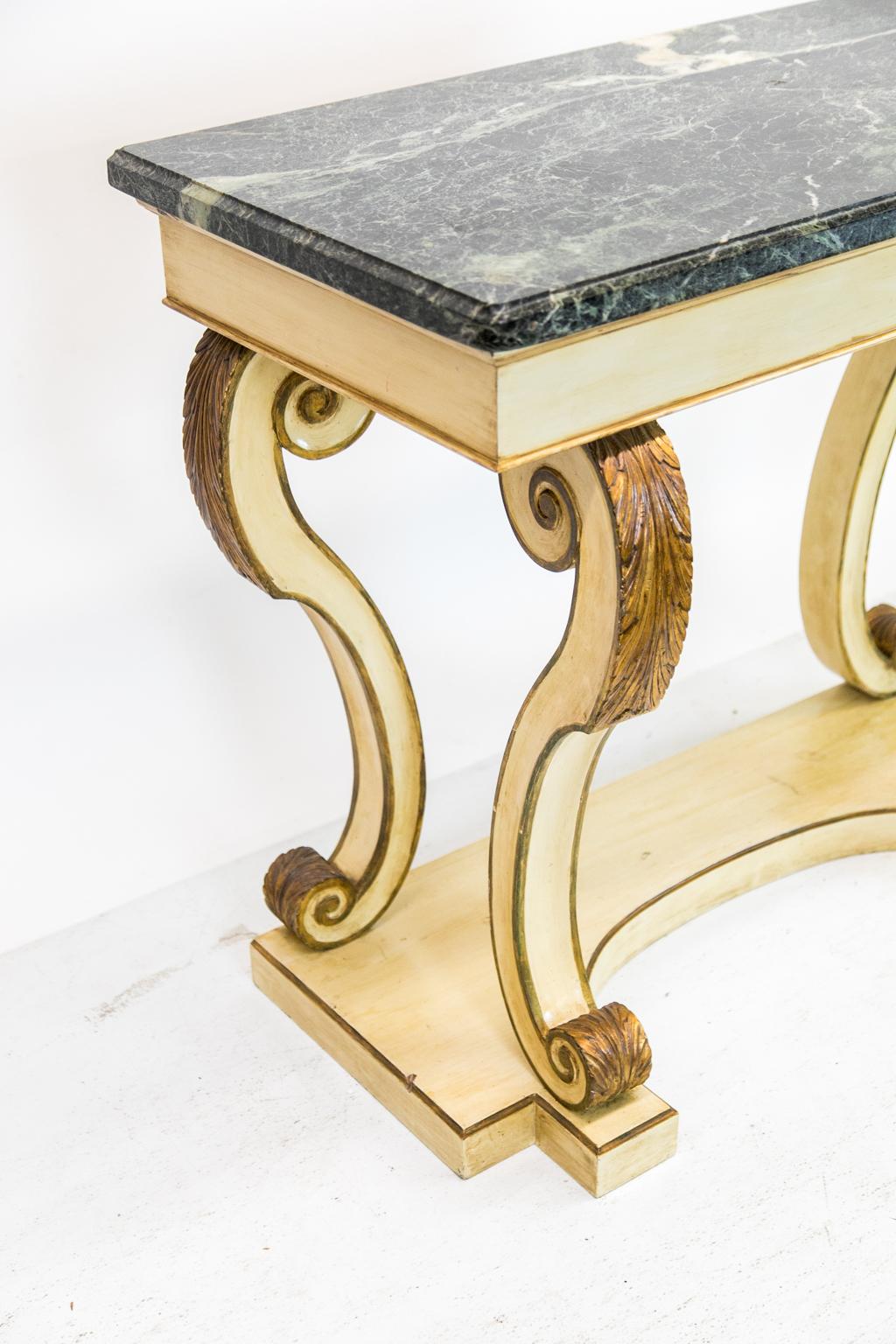 Regency Style Marble-Top Console Table For Sale 1