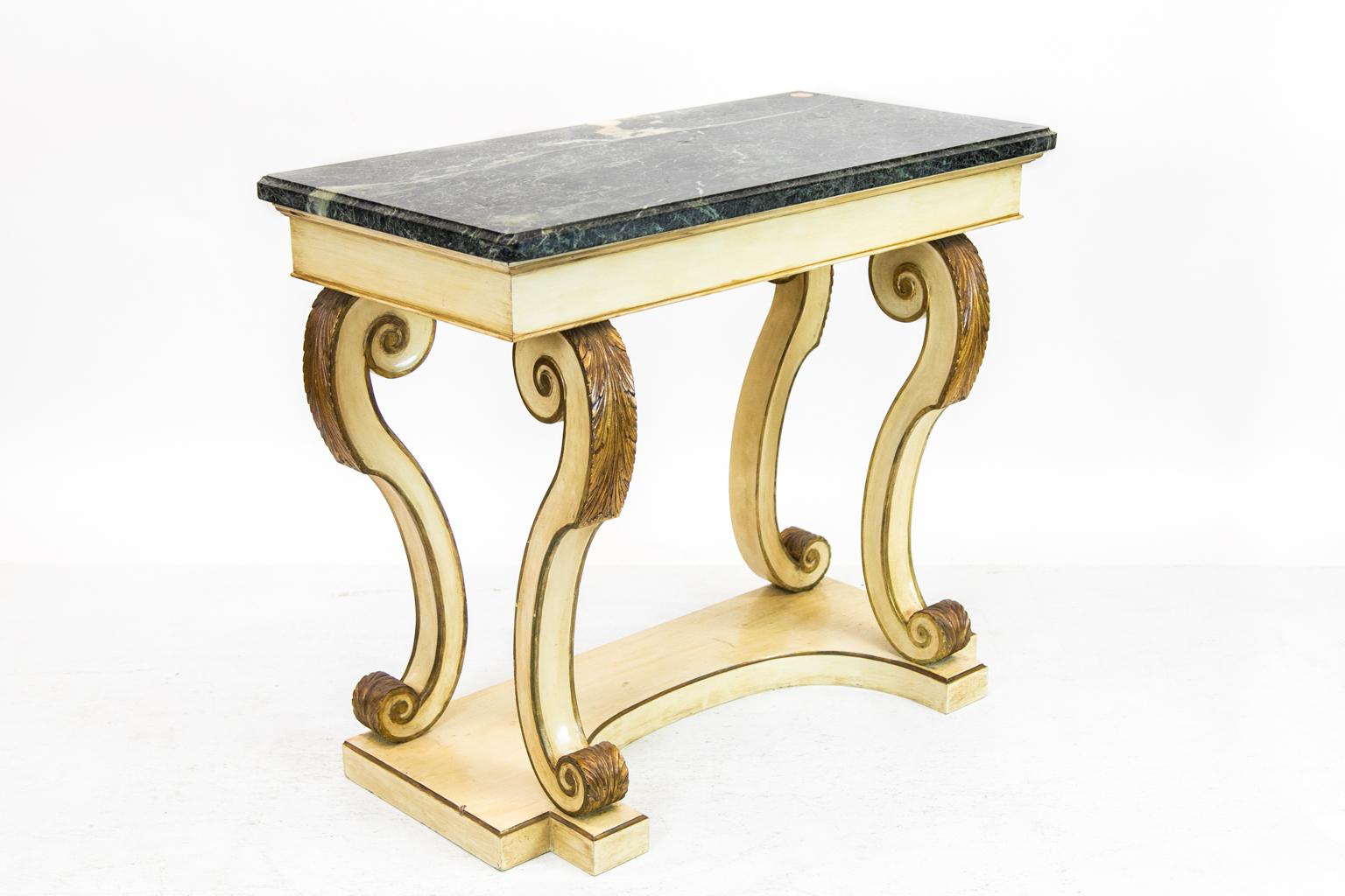 Regency Style Marble-Top Console Table For Sale 2