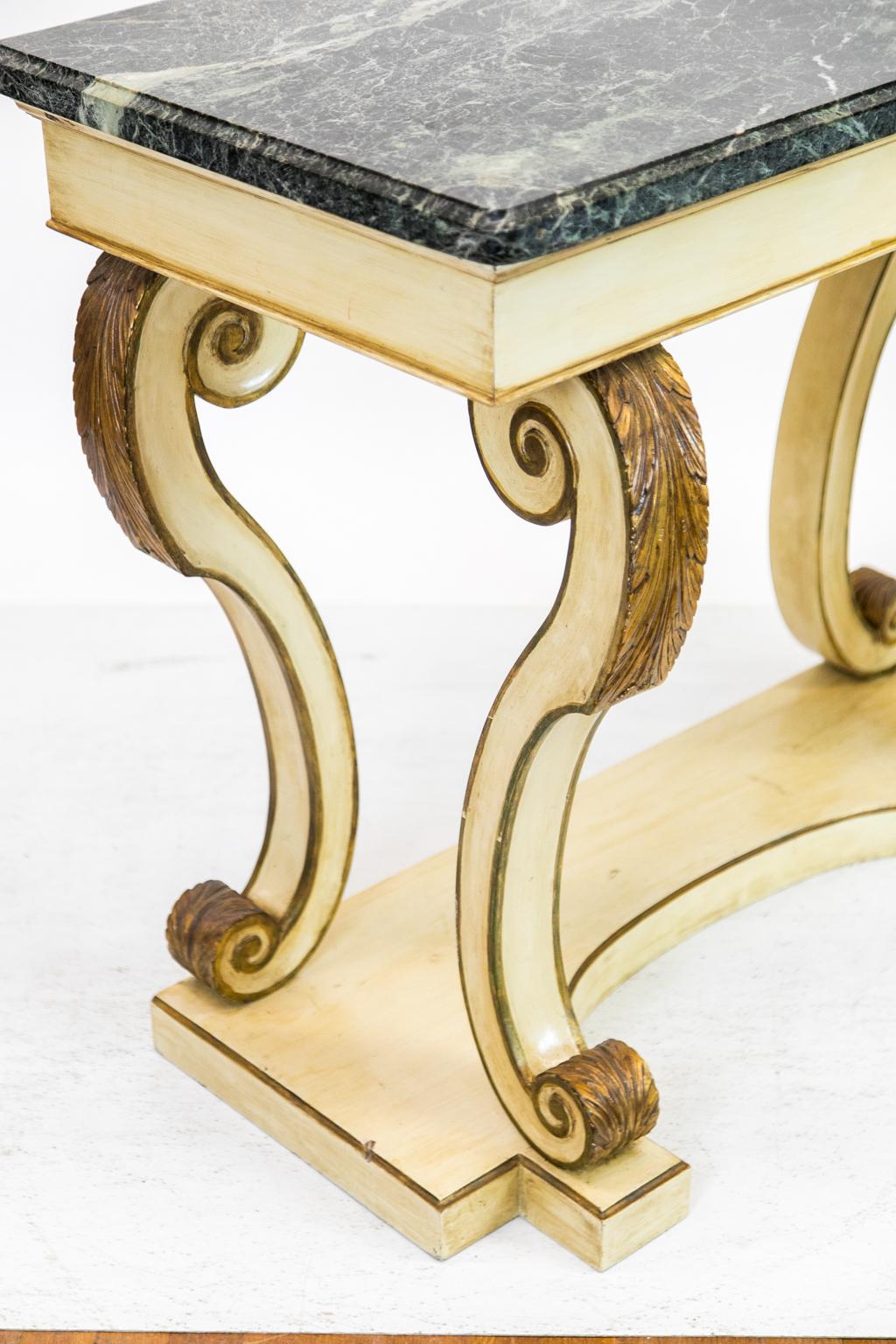 Regency Style Marble-Top Console Table For Sale 3