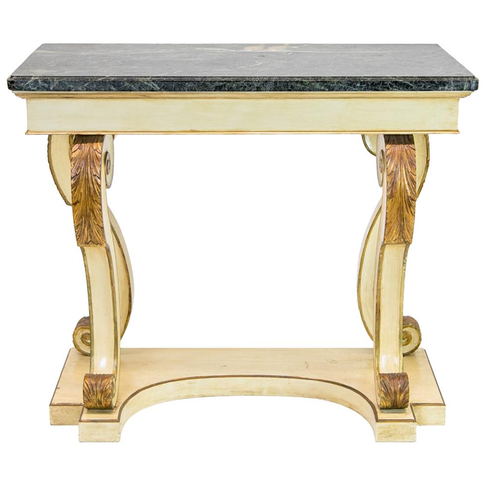 Regency Style Marble-Top Console Table For Sale