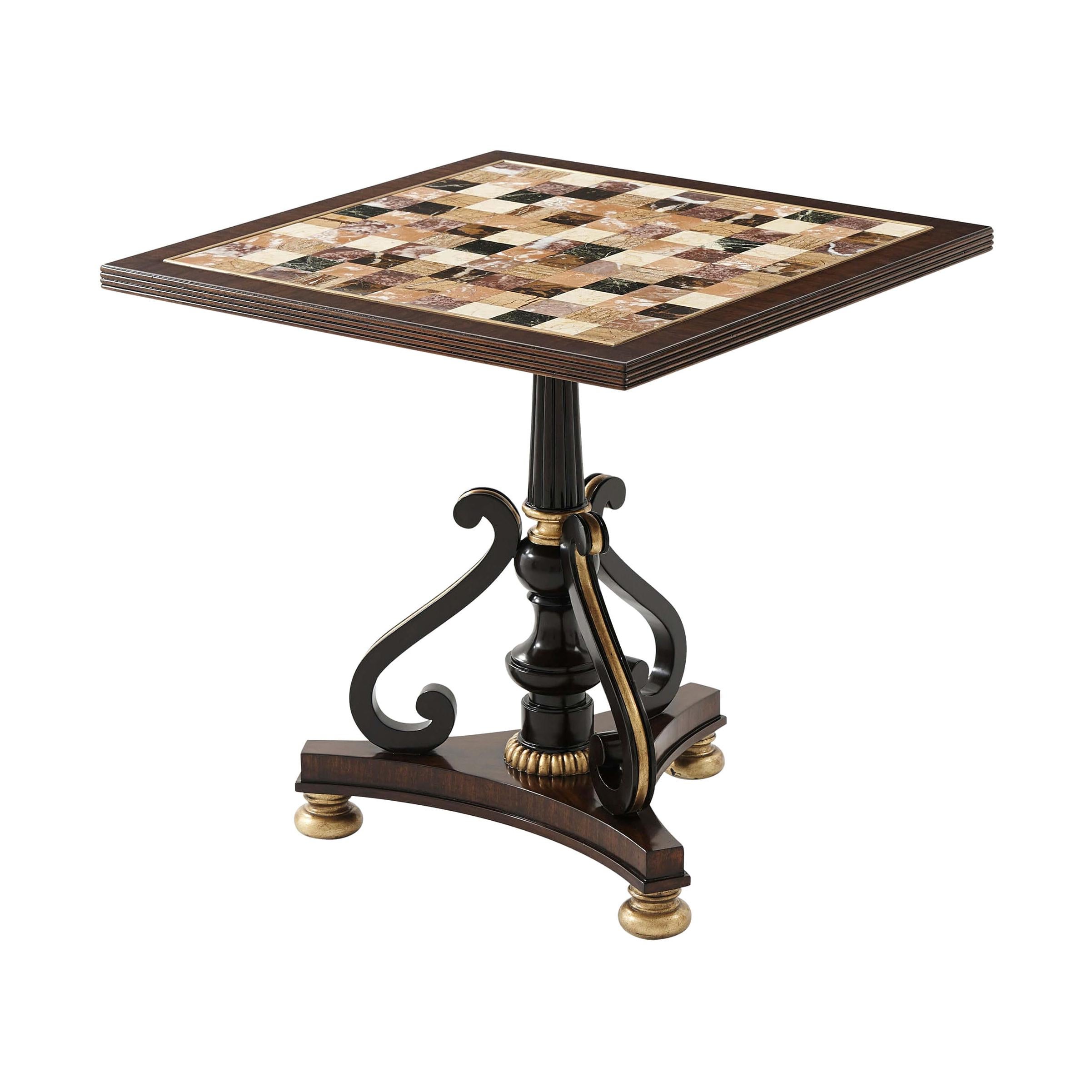 Regency Style Marble-Top Side Table