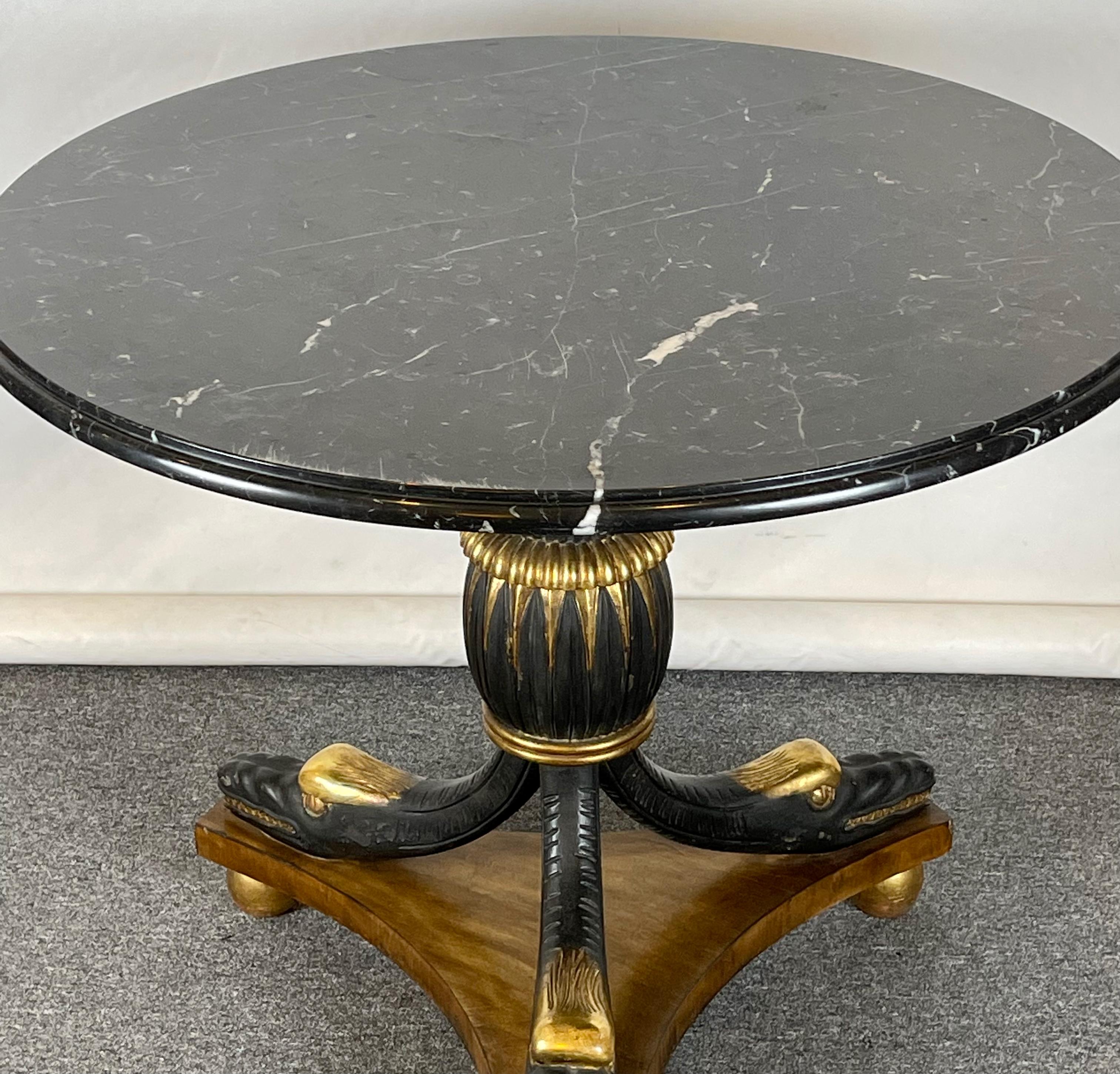 English Regency Style Marble Topped Center Table