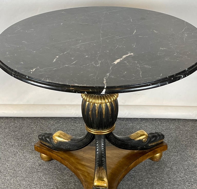 English Regency Style Marble Topped Center Table For Sale