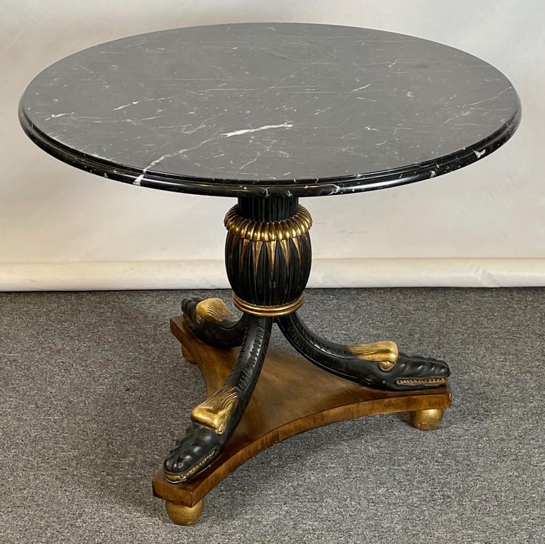 Regency Style Marble Topped Center Table In Good Condition For Sale In Kilmarnock, VA