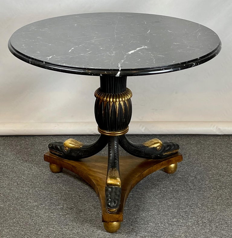 20th Century Regency Style Marble Topped Center Table For Sale