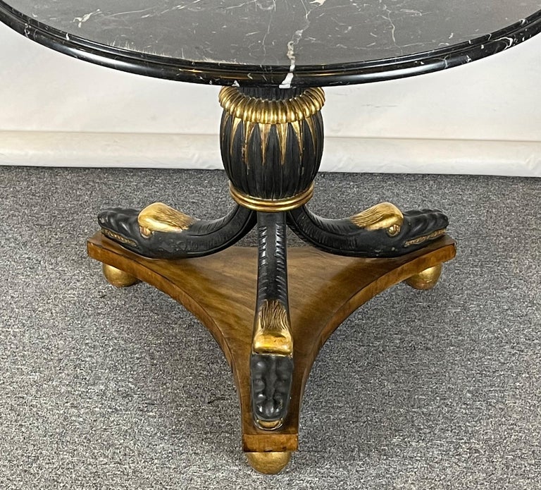Regency Style Marble Topped Center Table For Sale 1
