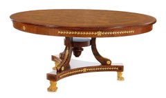 Regency Style Marquetry, Burl and Bronze-Mounted Center Table, 20th Century