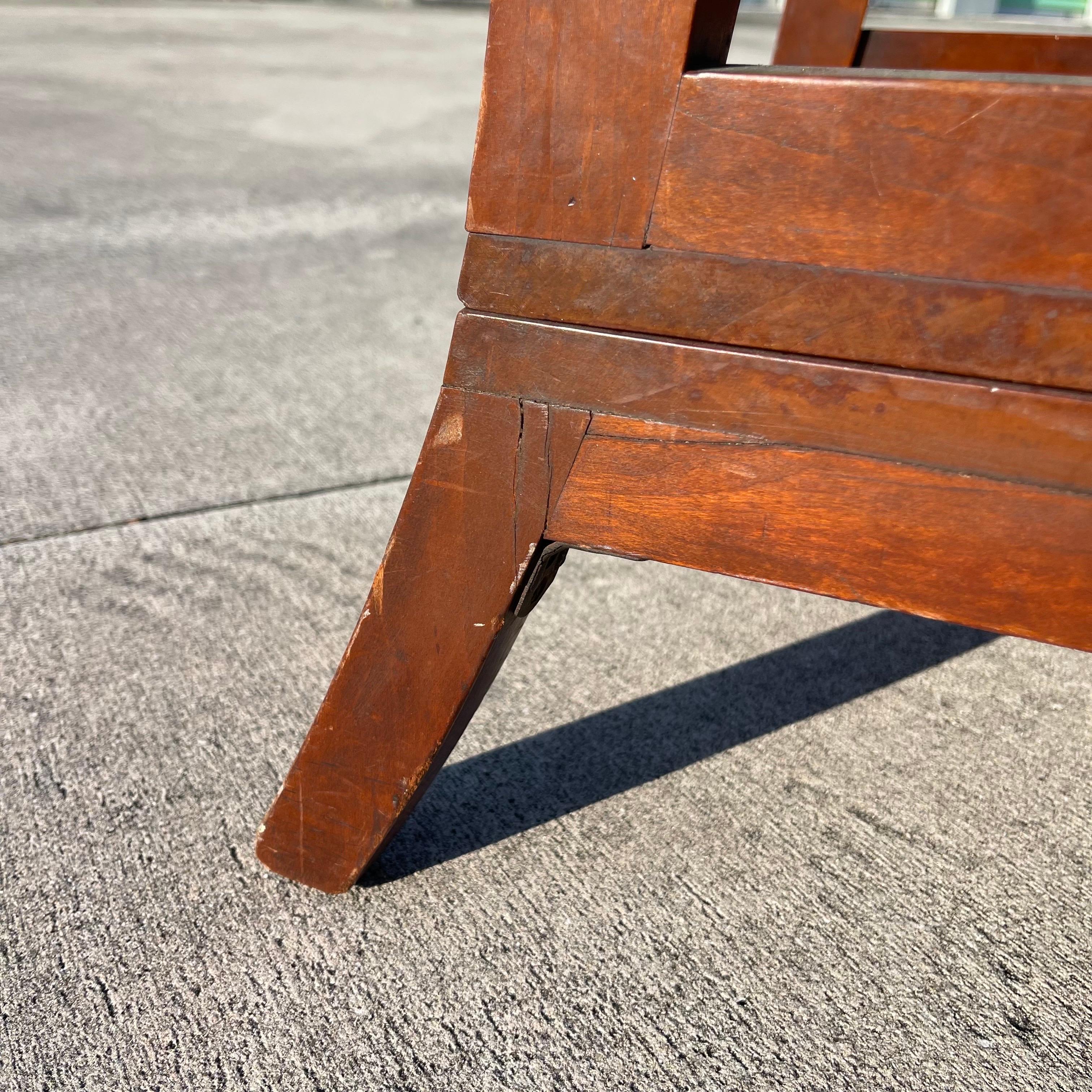 Chaise de bibliothèque à siège en rotin métamorphique de style Regency, marches, par Bittner, Louisville en vente 8