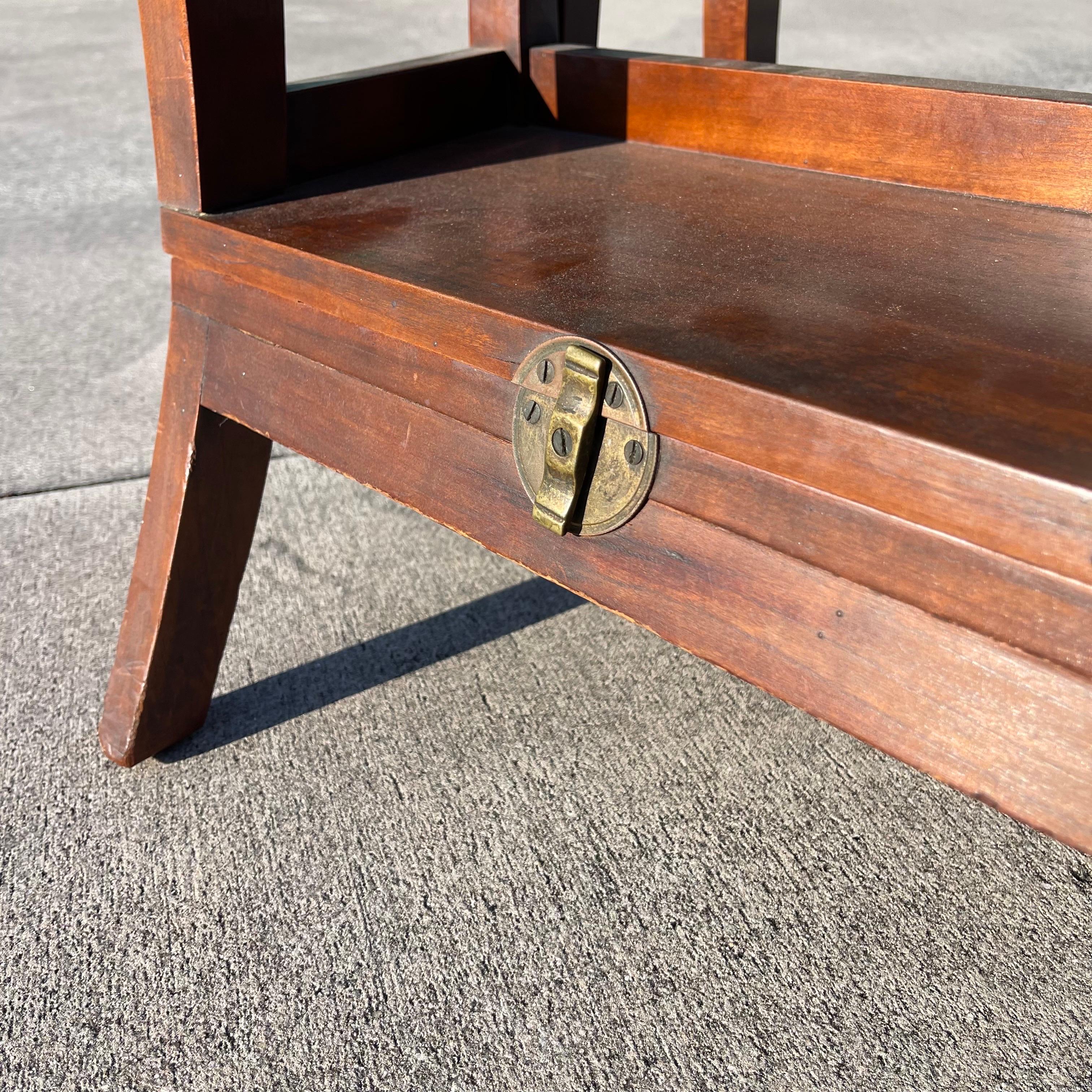 Chaise de bibliothèque à siège en rotin métamorphique de style Regency, marches, par Bittner, Louisville en vente 14