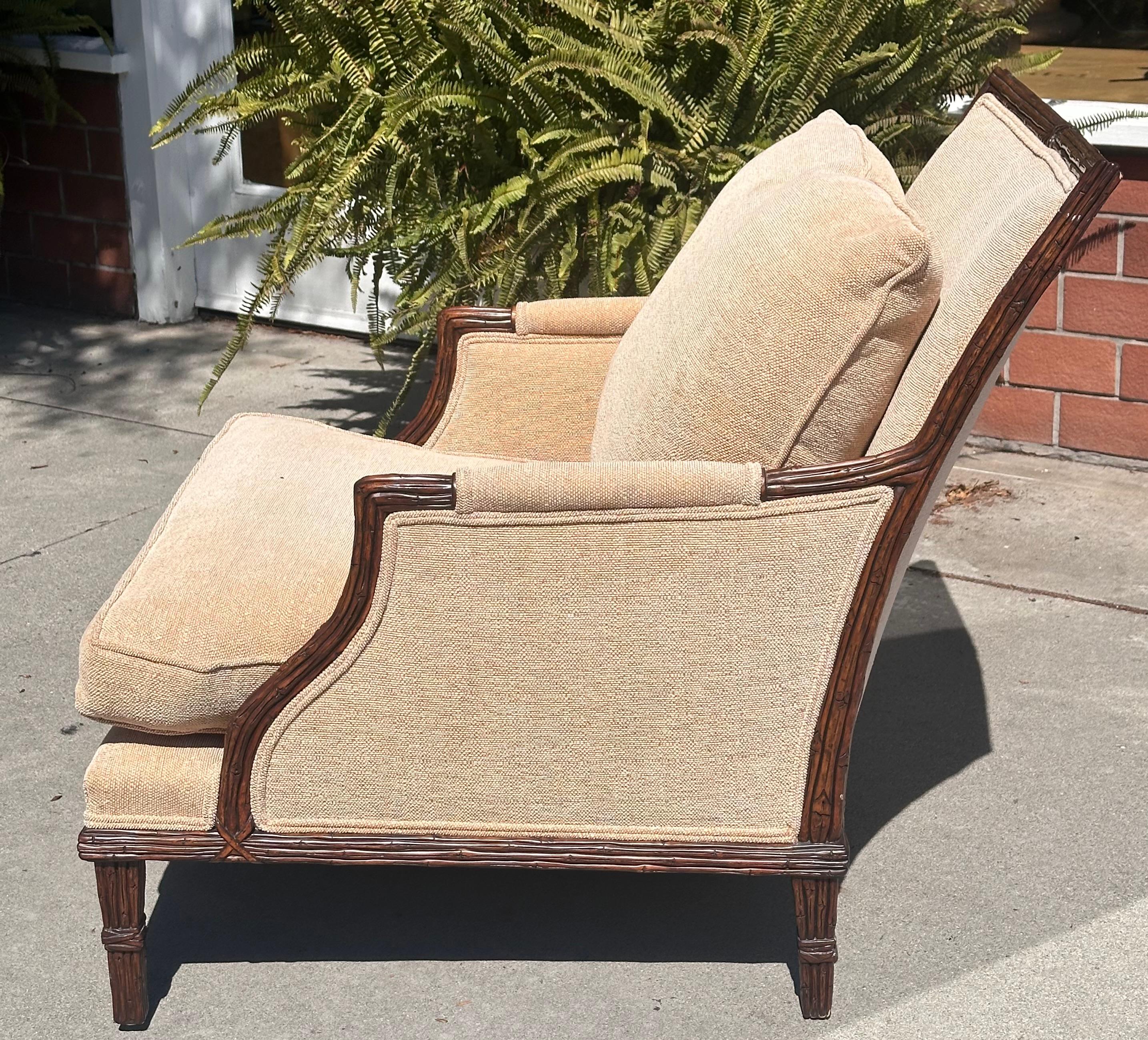 American Regency Style Michael Taylor Designs Bambu Arm Chair Bergere