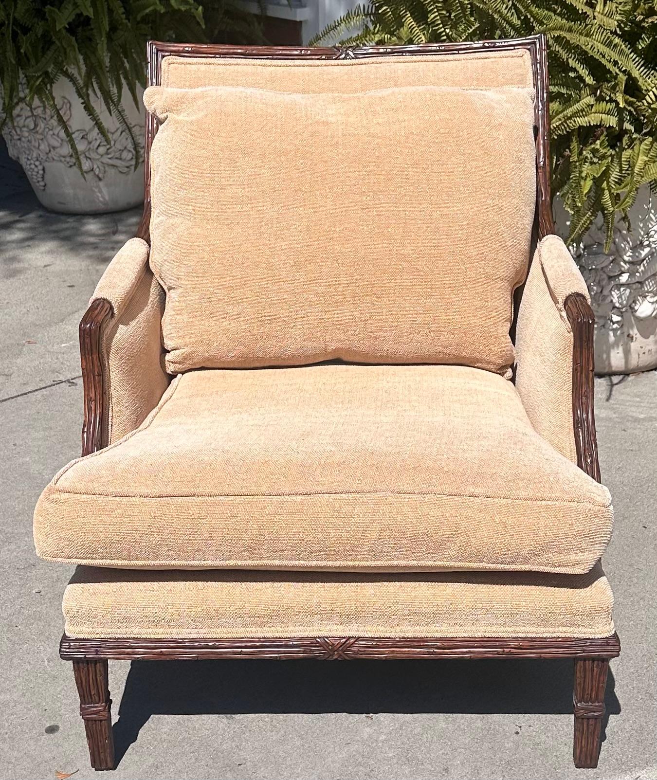 Regency Style Michael Taylor Designs Bambu Arm Chair Bergere 1