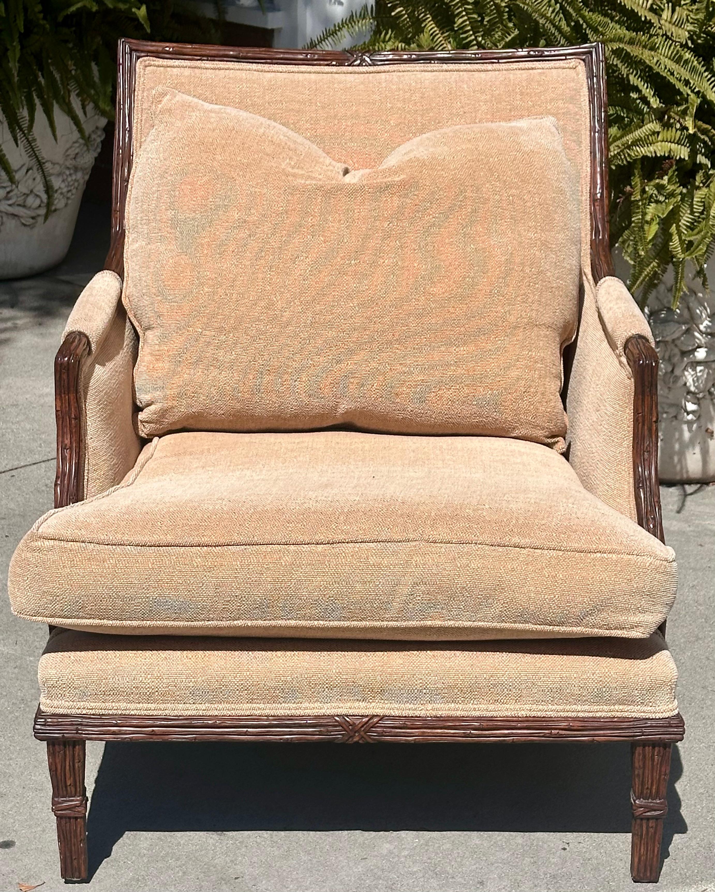 Regency Style Michael Taylor Designs Bambu Arm Chair Bergere 2