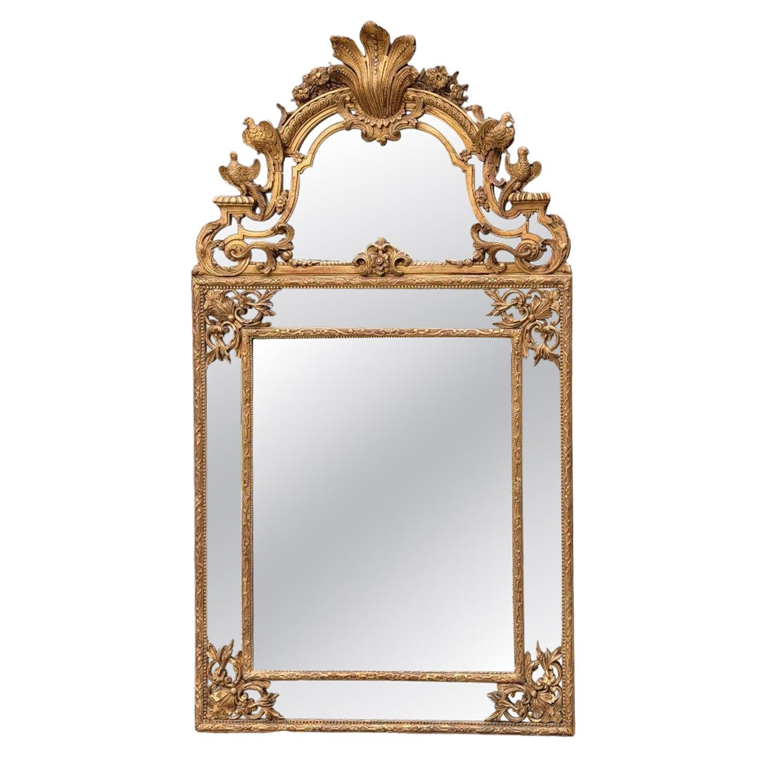 Regency-style mirror in gilded wood, 19th century