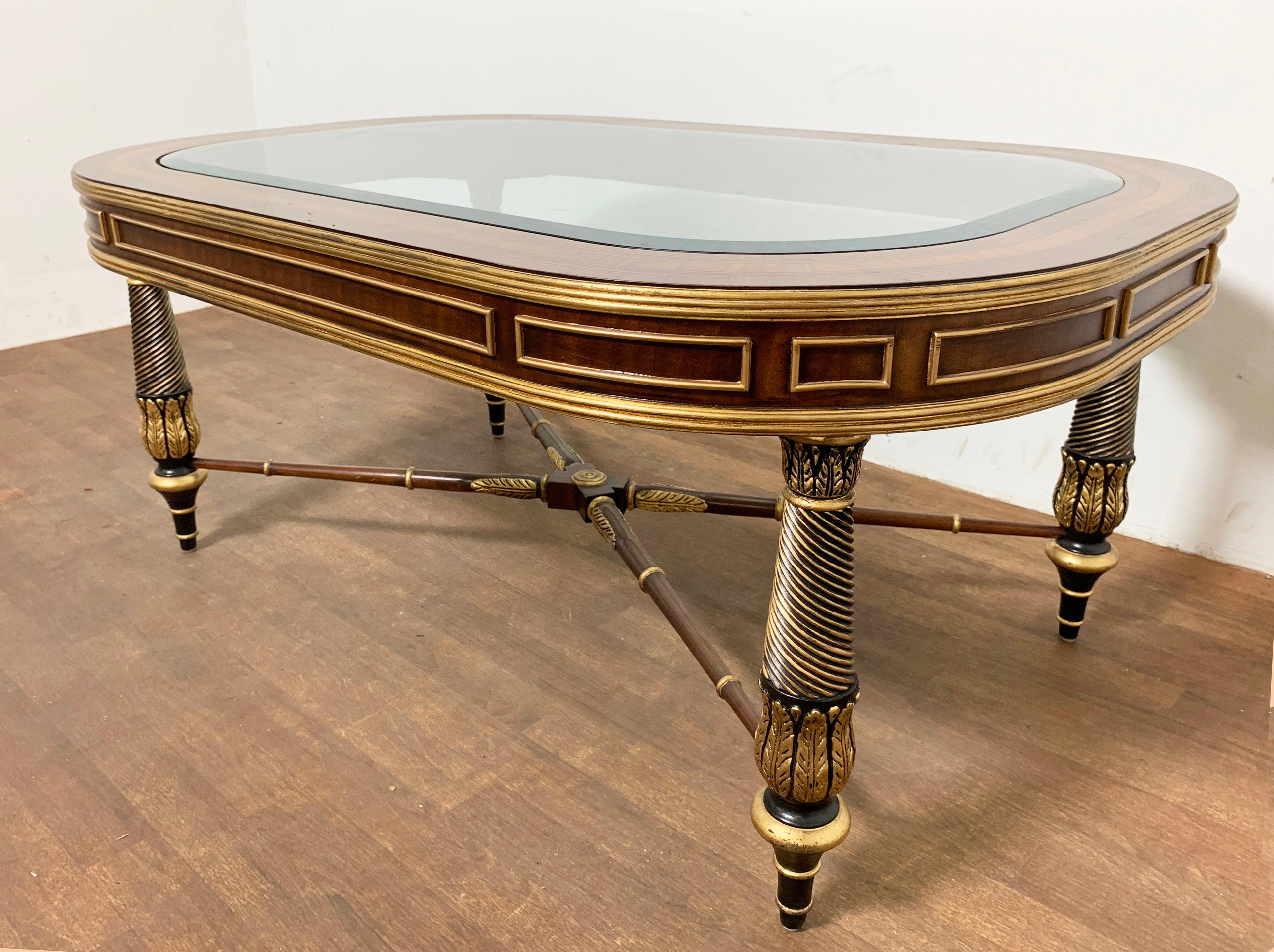 Regency Style Neoclassical Form Coffee Table by E.J. Victor Furniture For Sale 3
