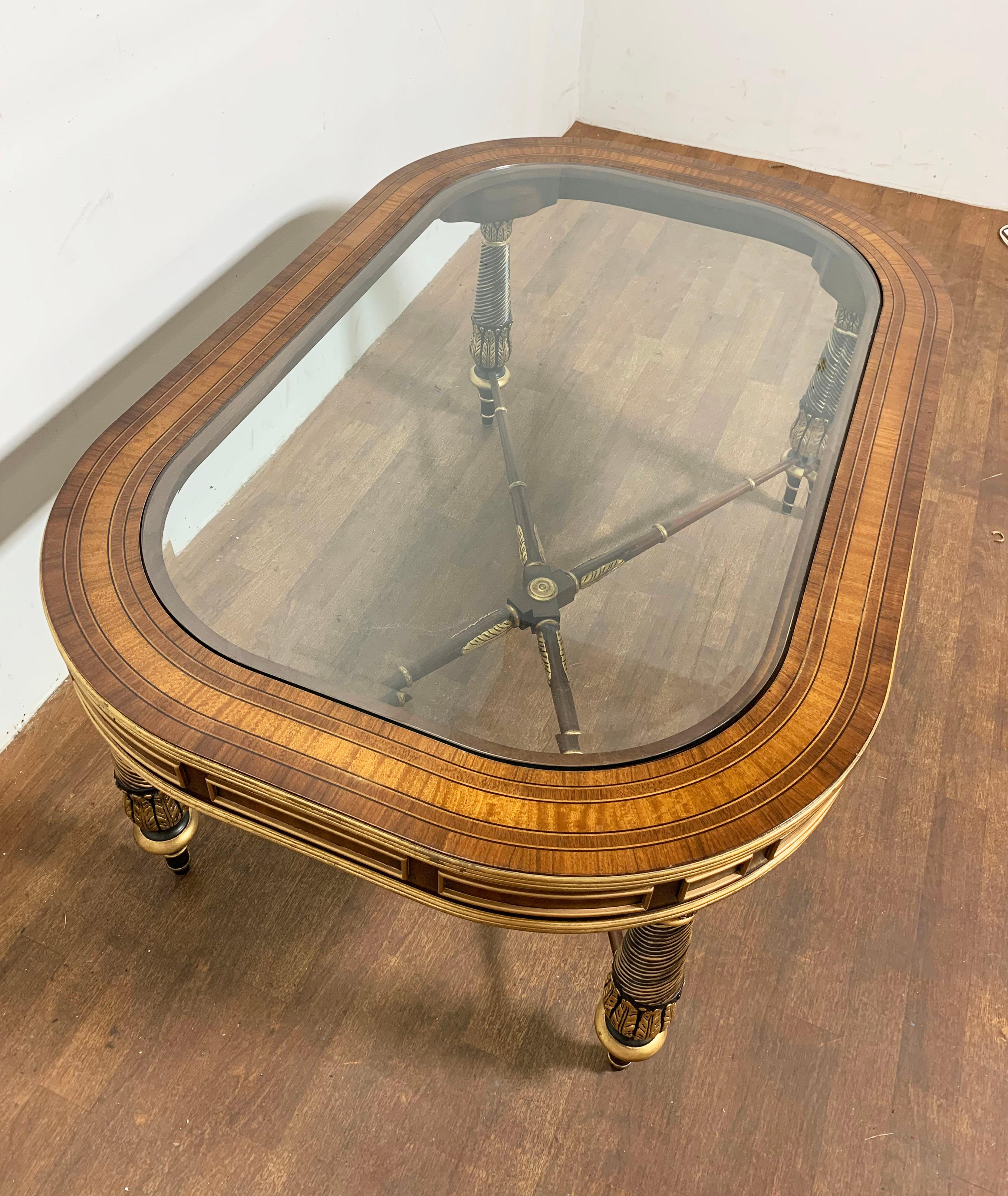 20th Century Regency Style Neoclassical Form Coffee Table by E.J. Victor Furniture For Sale
