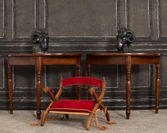 Regency Style Oak Camel Elephant Saddle Stool with Curule Legs