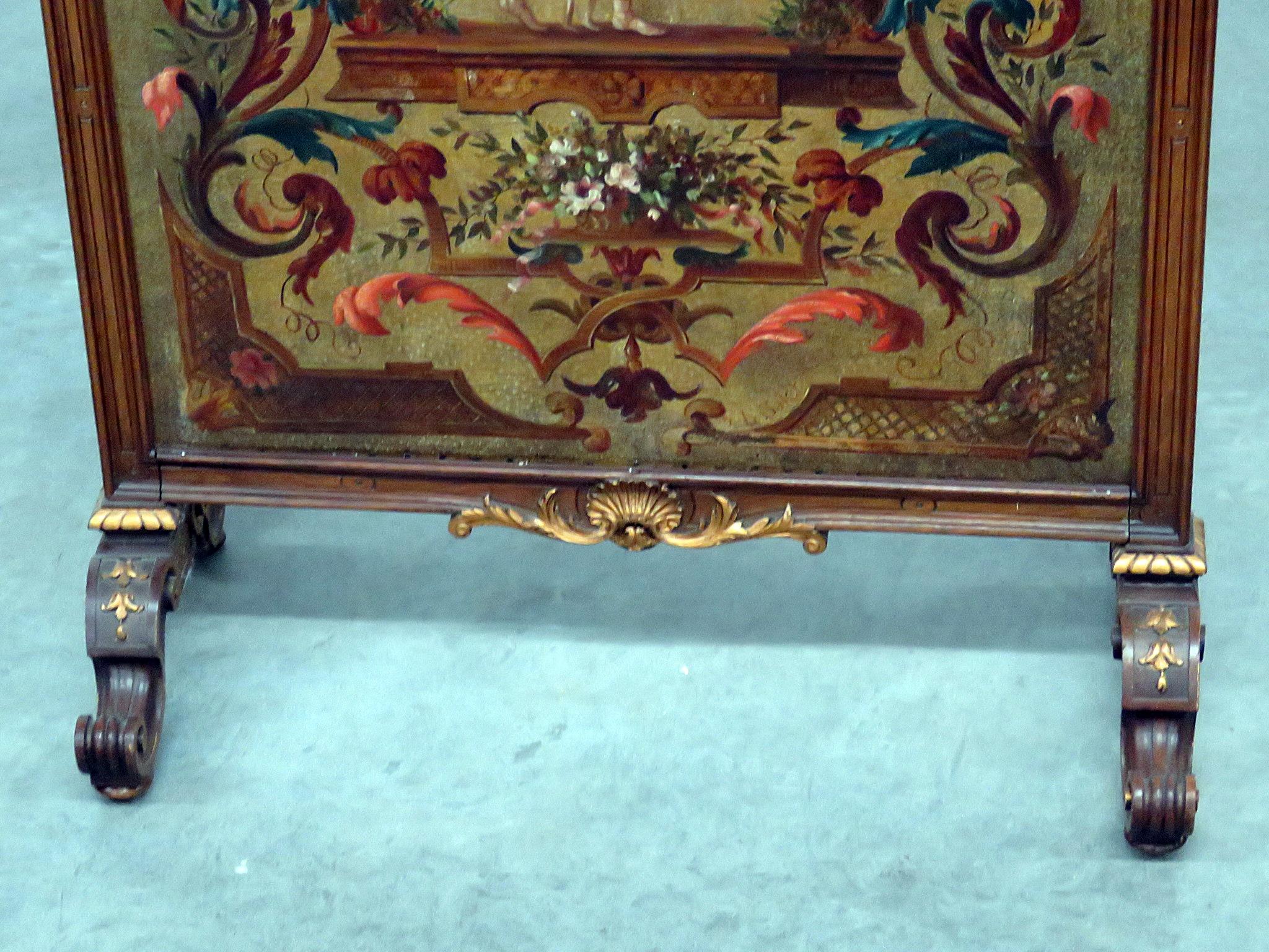 20th Century Regency Style Oil Painted Screen