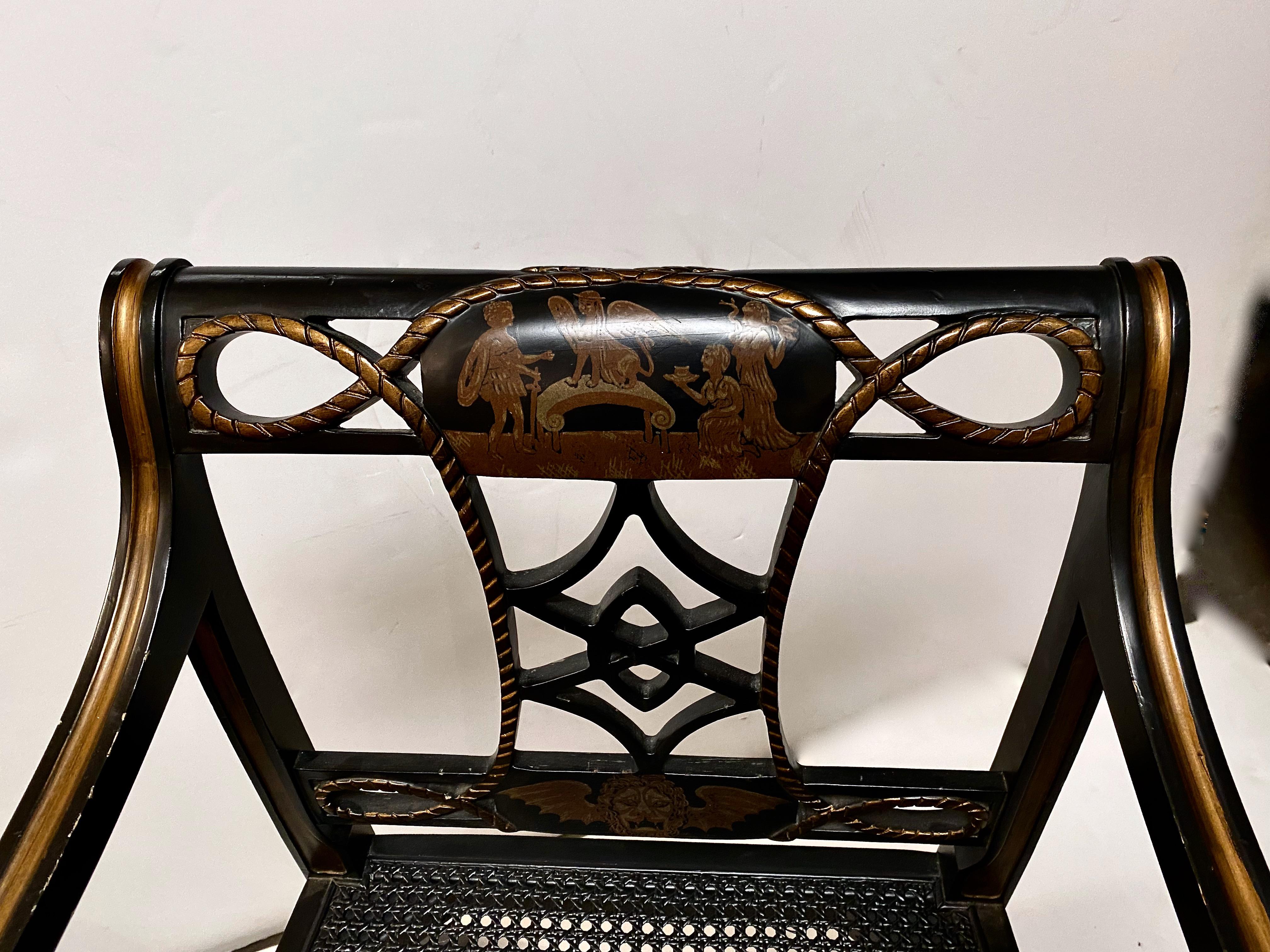 20th Century Regency-Style Open Arm Chair