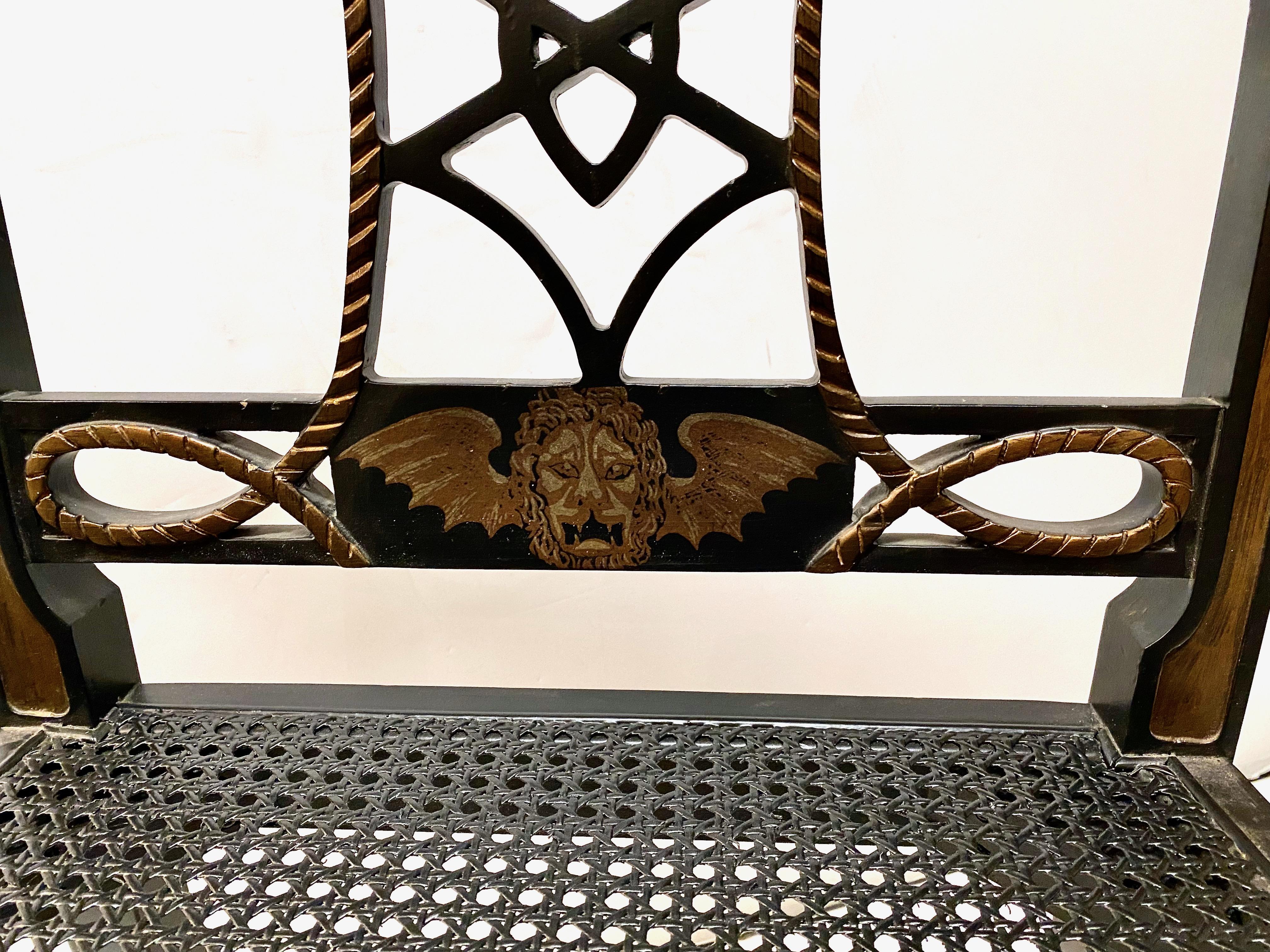 Wood Regency-Style Open Arm Chair