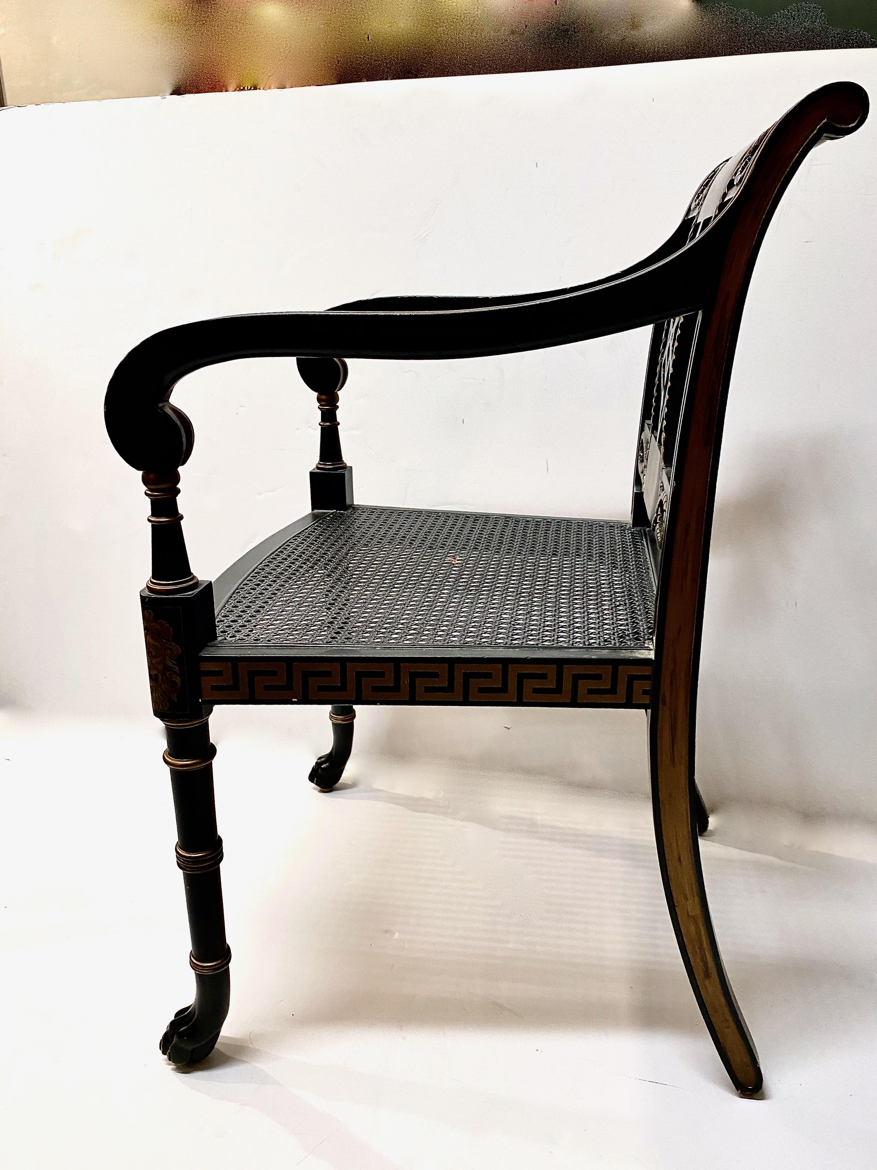 Regency-Style Open Arm Chair 1