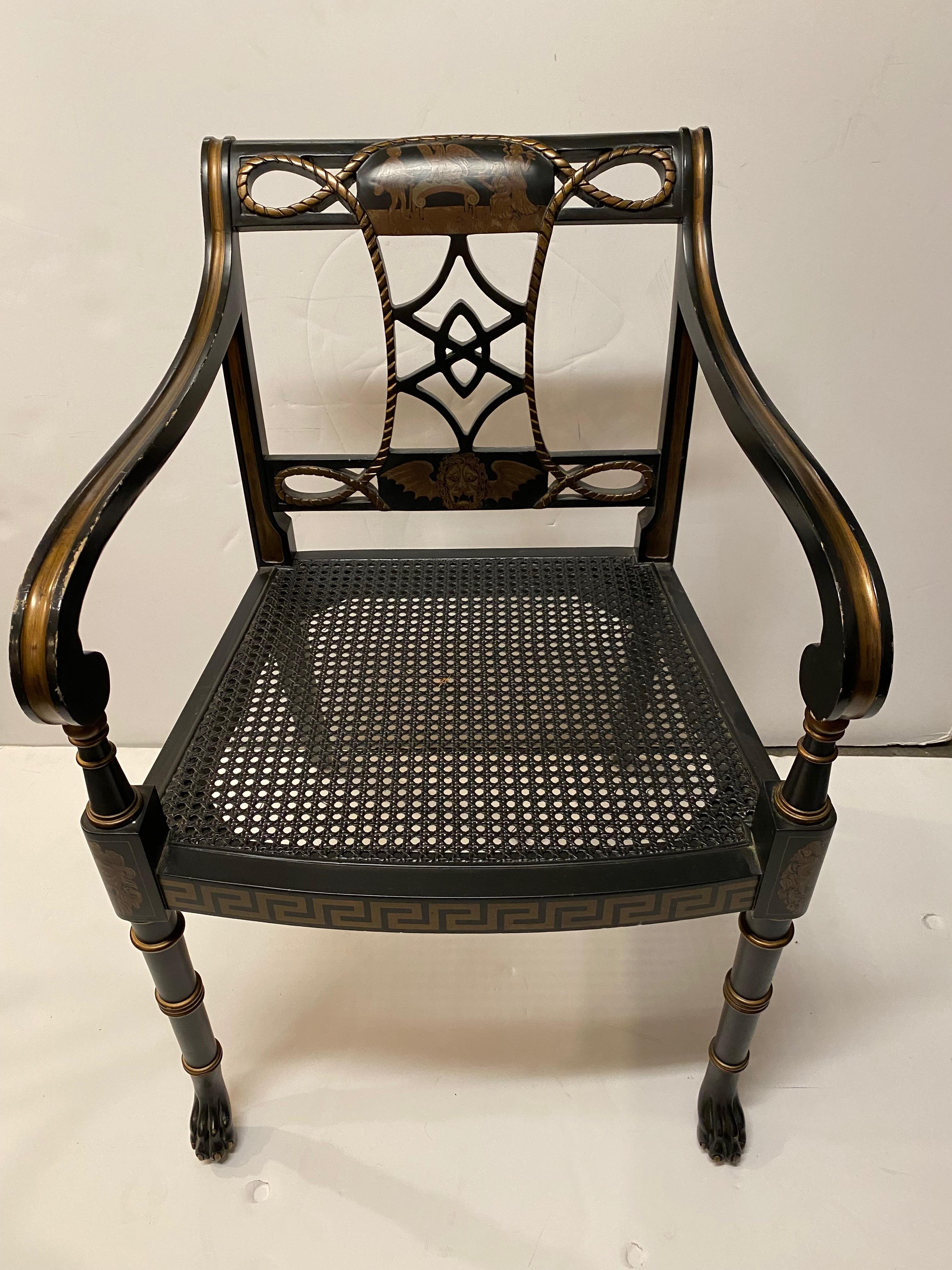 Regency-Style Open Arm Chair 3