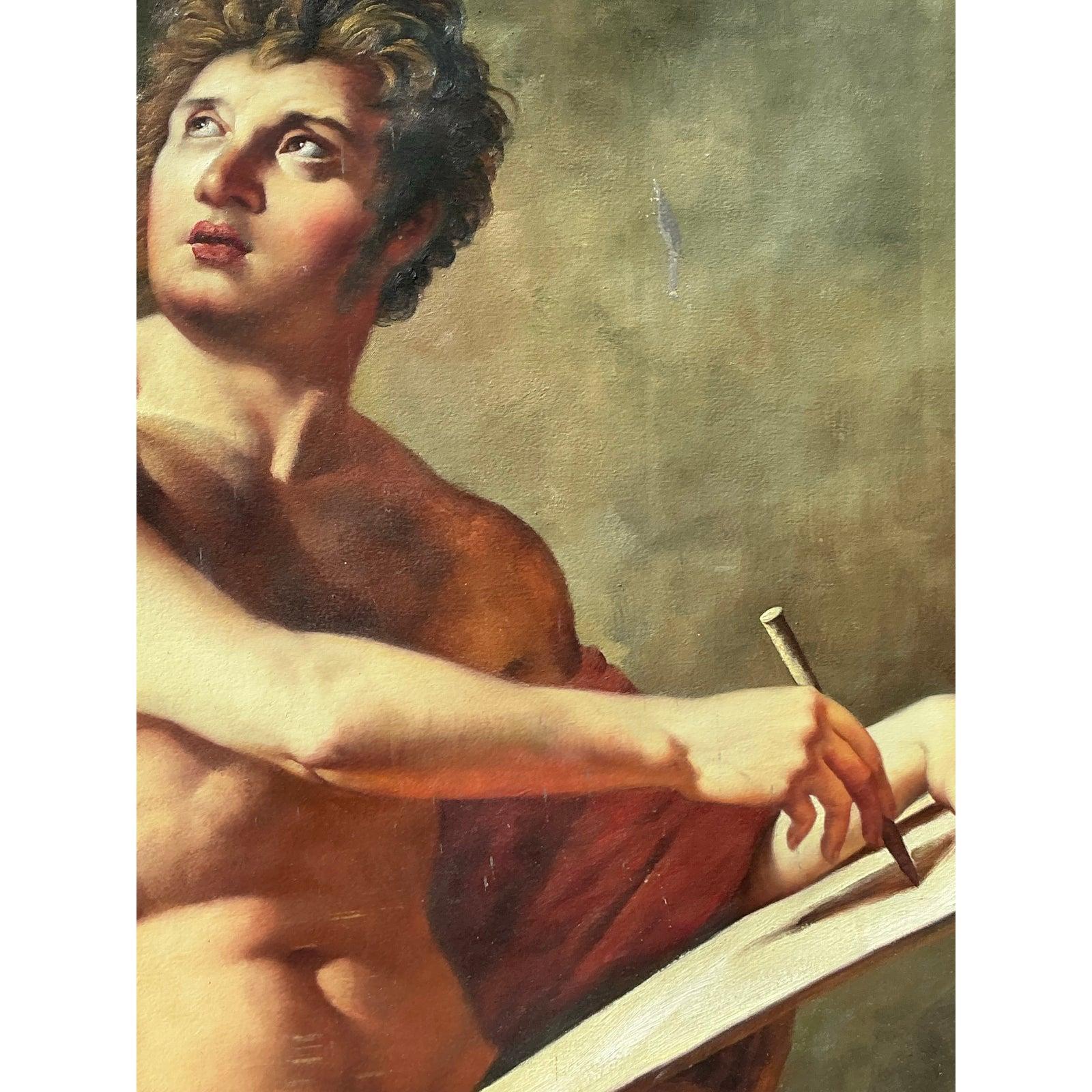 Original figuratives Gemälde im Regency-Stil, Öl auf Leinwand, gerahmt im Angebot 6