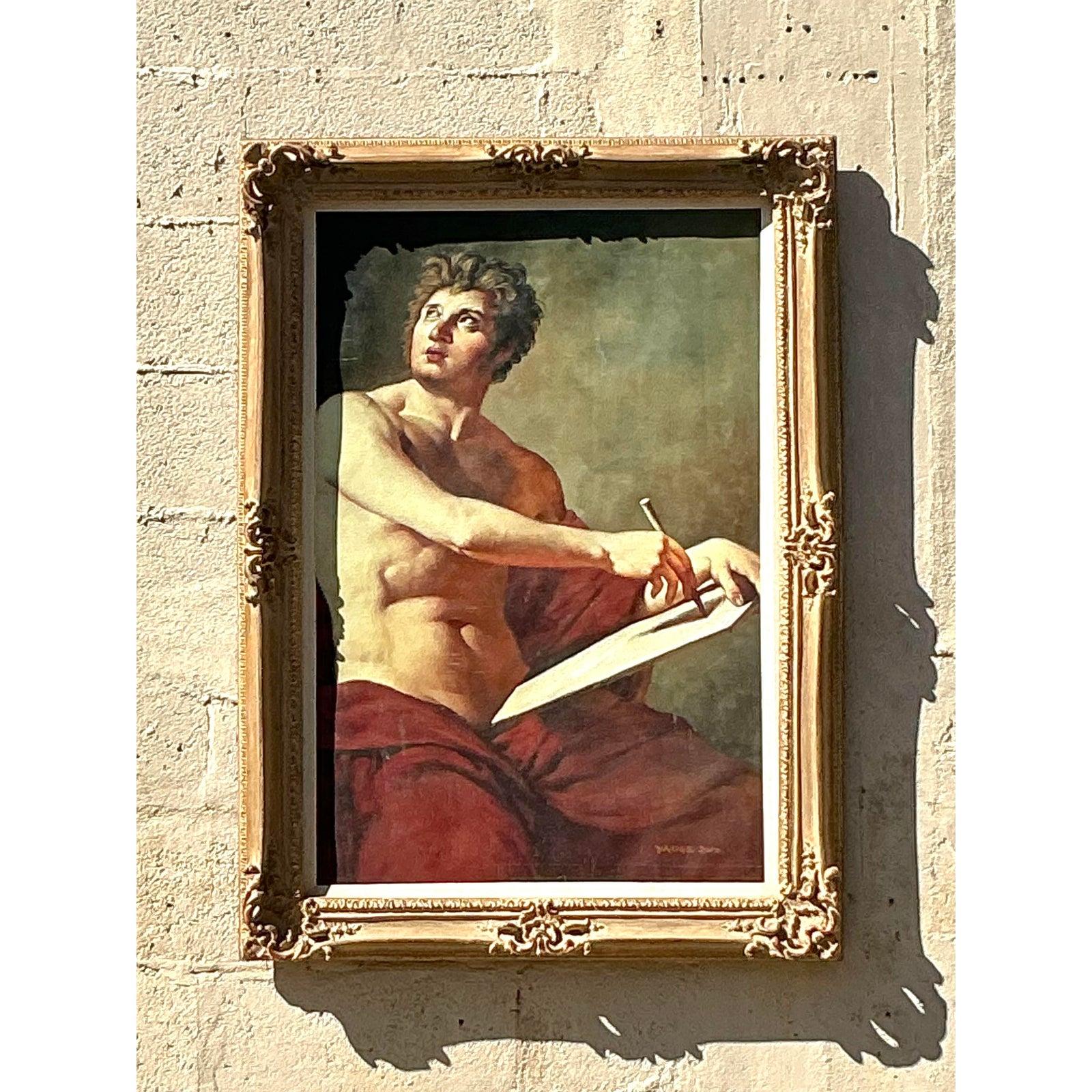 Original figuratives Gemälde im Regency-Stil, Öl auf Leinwand, gerahmt im Angebot 1
