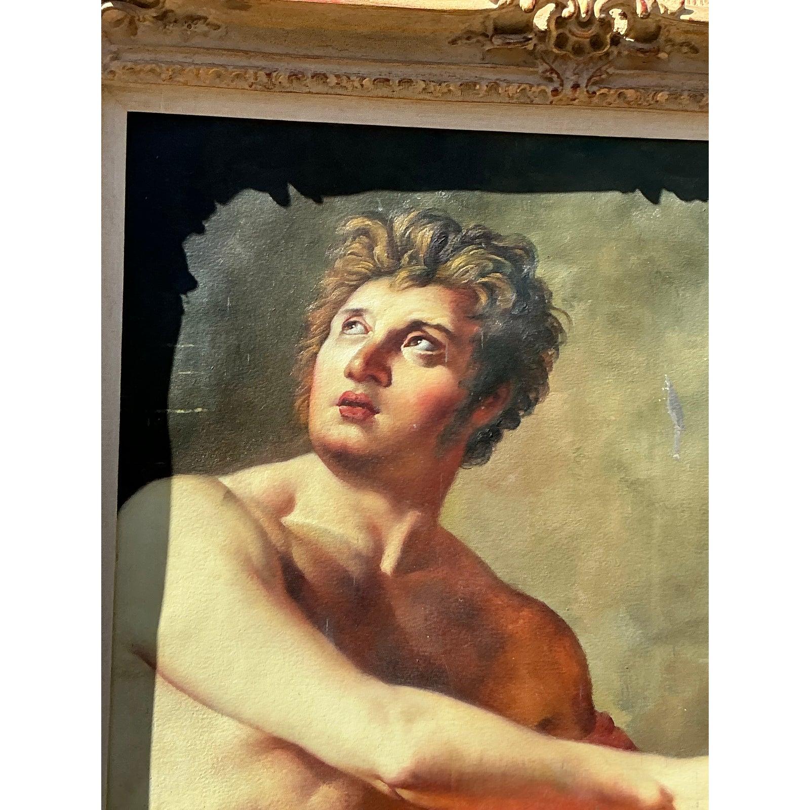 Original figuratives Gemälde im Regency-Stil, Öl auf Leinwand, gerahmt im Angebot 2
