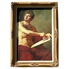 Original figuratives Gemälde im Regency-Stil, Öl auf Leinwand, gerahmt