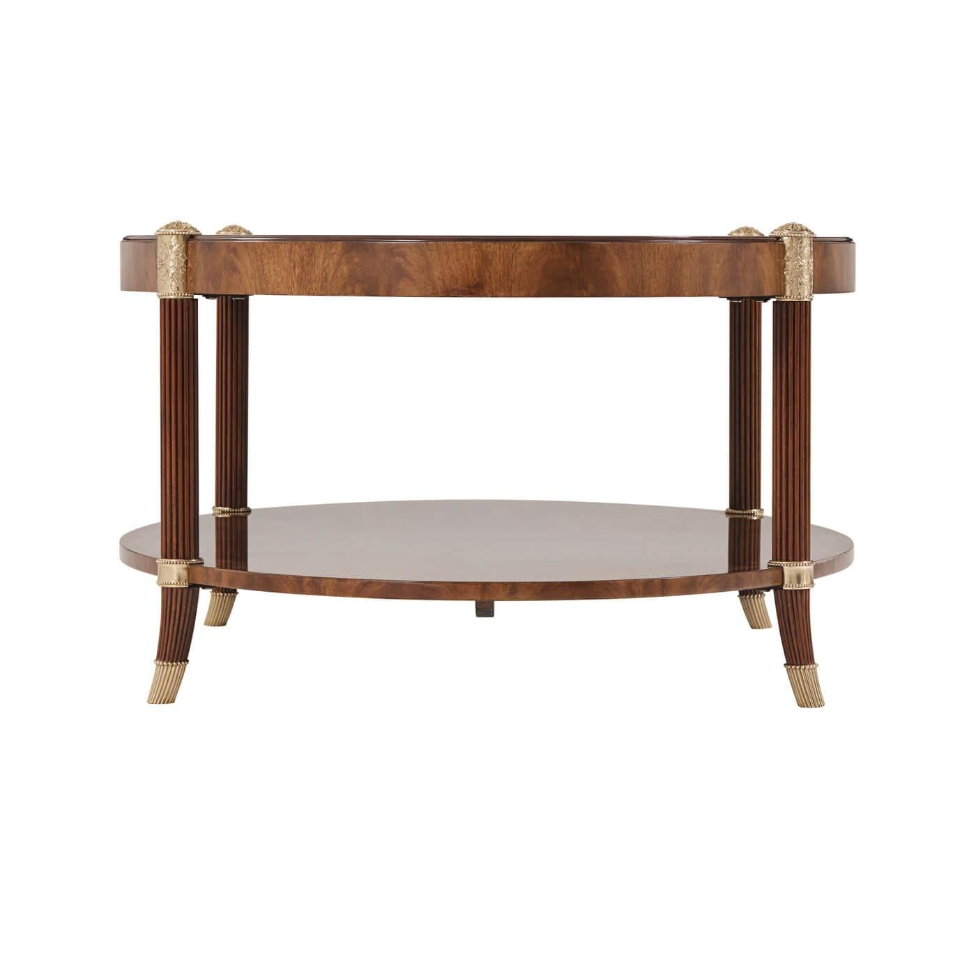 Regency Style Oval Coffee Table In New Condition For Sale In Westwood, NJ