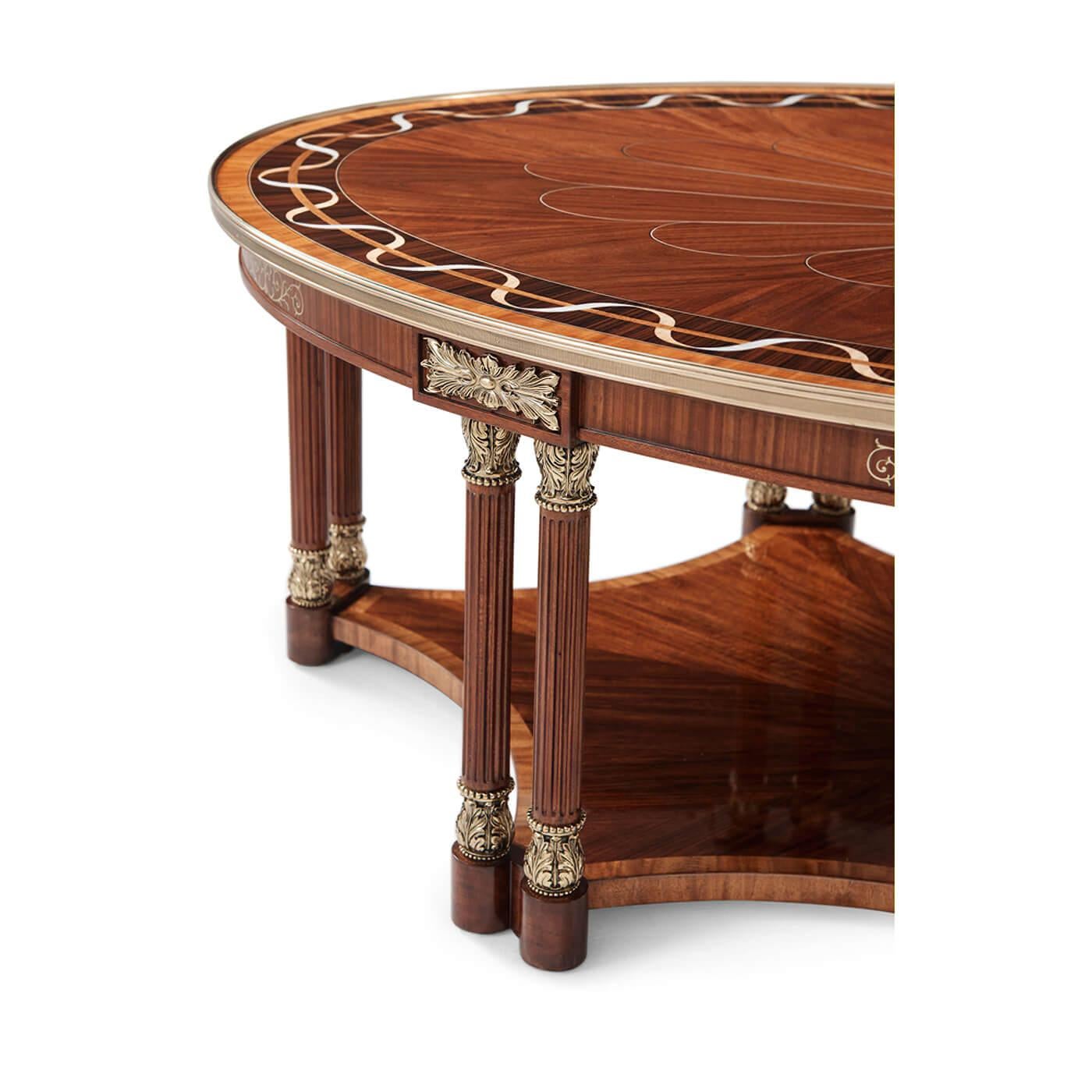 Metal Regency Style Oval Coffee Table For Sale