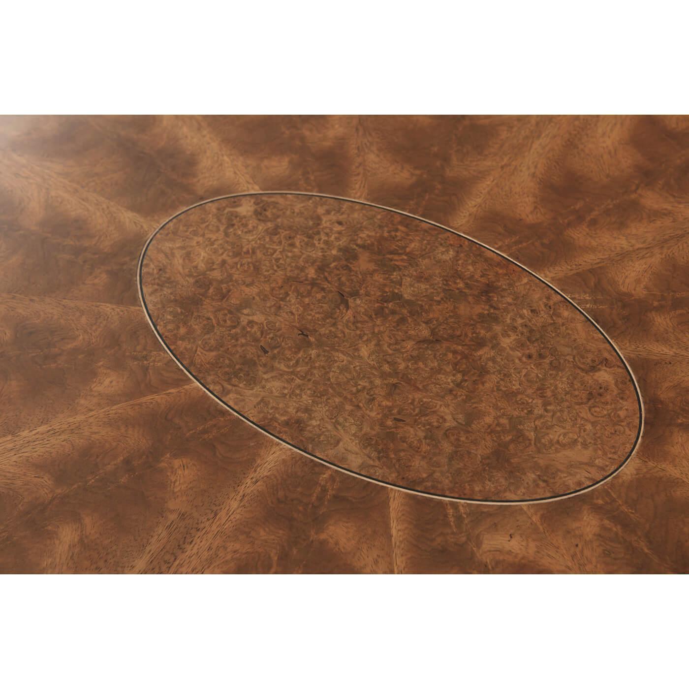 Brass Regency Style Oval Coffee Table For Sale