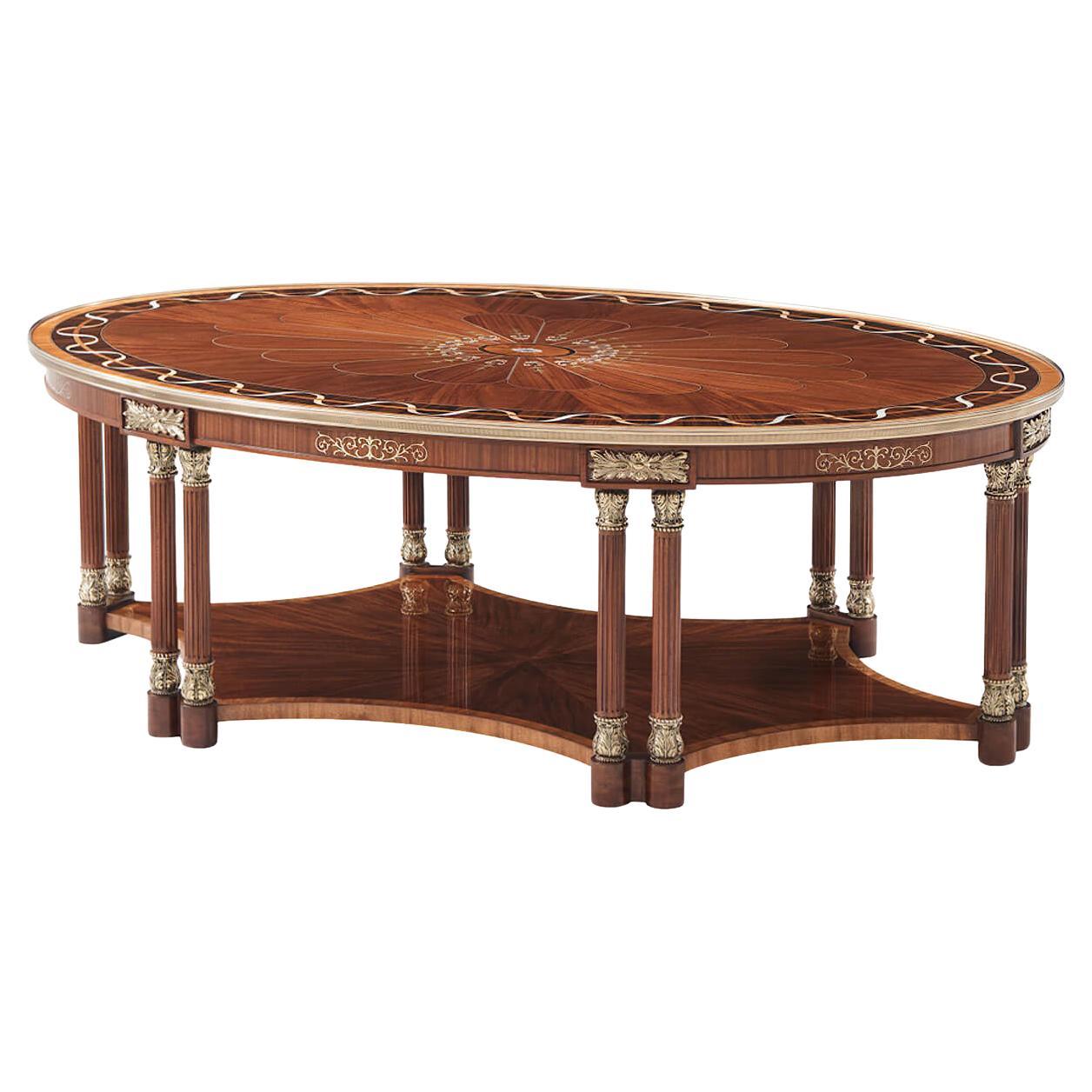 Regency Style Oval Coffee Table For Sale