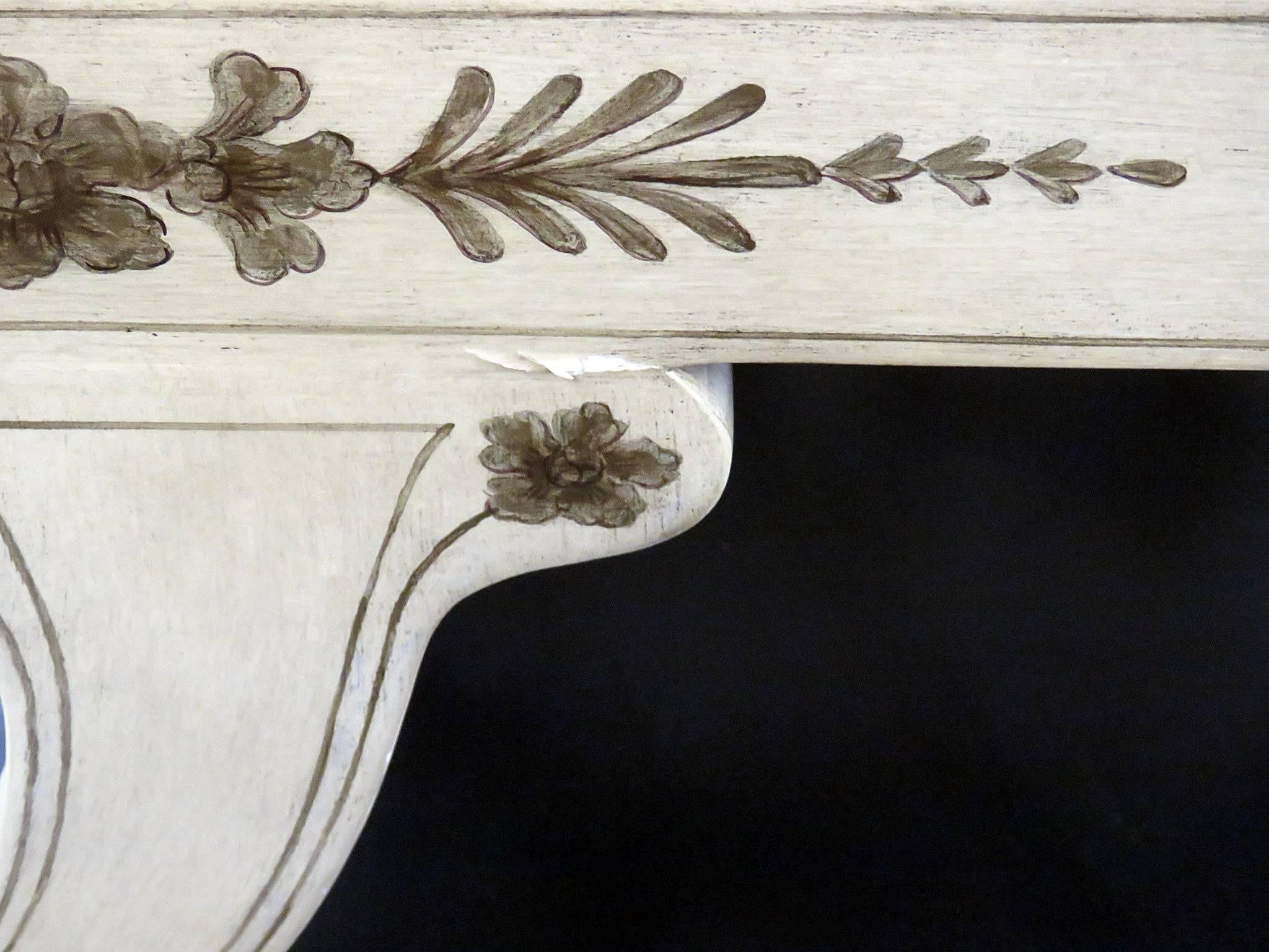 Regency Style Paint Decorated Window Bench 1