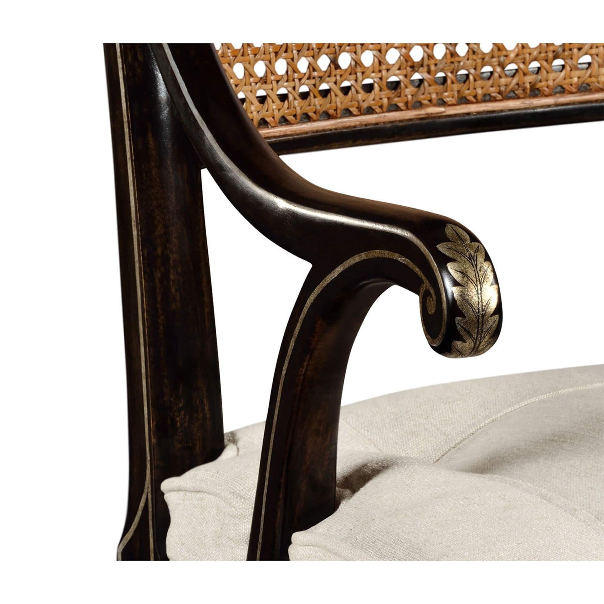 Contemporary Regency Style Painted Armchairs (Set of 2) For Sale
