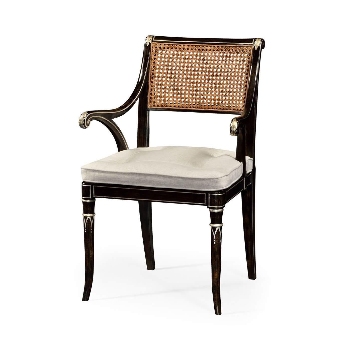 Regency Style Painted Armchairs (Set of 2) For Sale 1