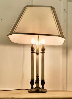 Regency Style Painted Brass Candle Lamp   