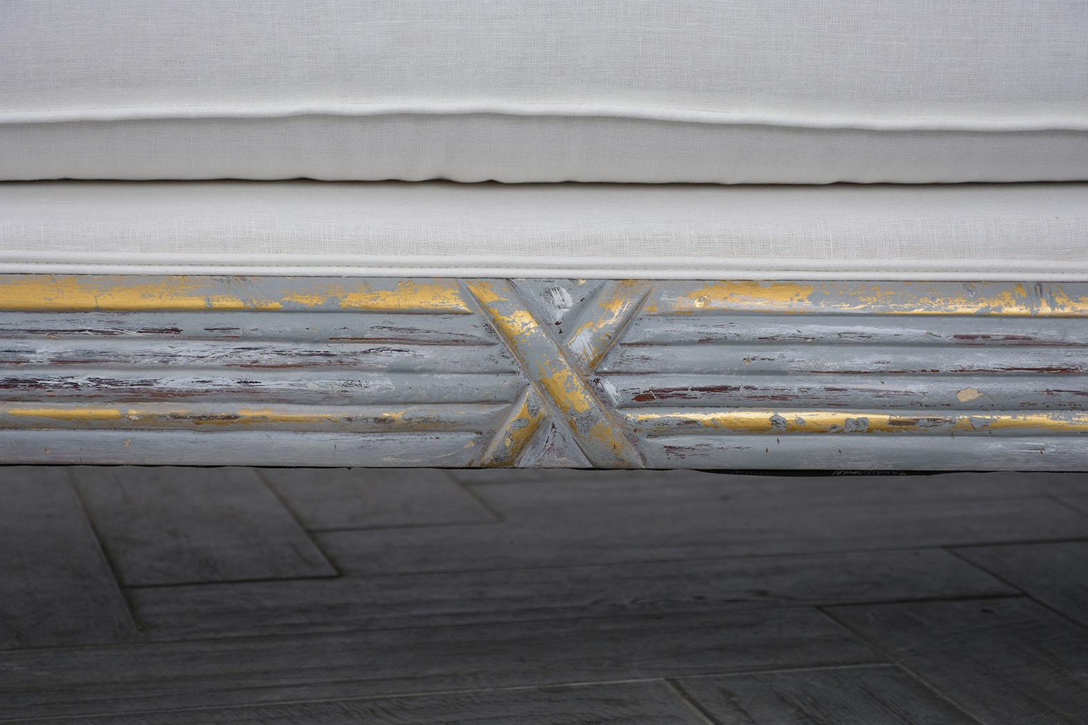 Egyptian Regency Painted Chaise Lounge