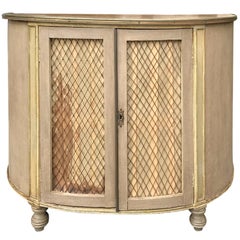 Regency Style Painted Demilune Two-Door Cabinet