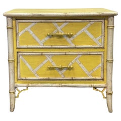 Regency Style Painted Faux Bamboo Commode / Chest / Side Table -Nat’l. Mt. Airy