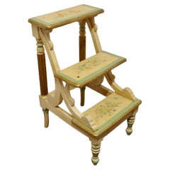 Regency Style Painted Library Steps This is a sturdy solid piece