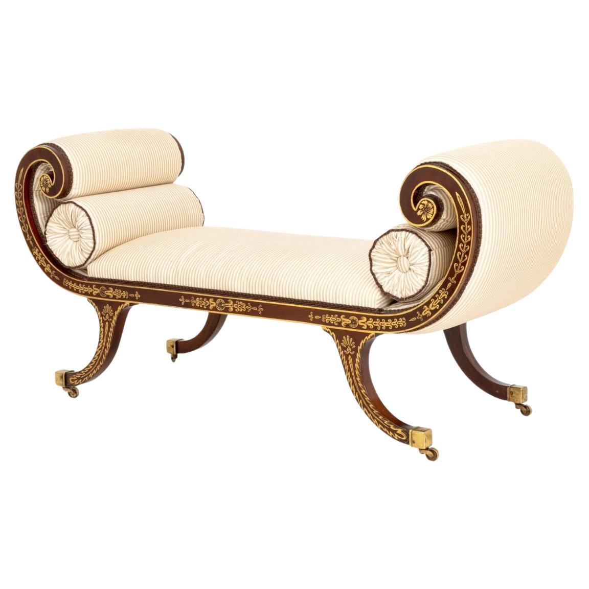 Regency Style Painted Mahogany Chaise Longue