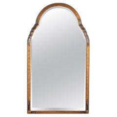Antique Regency Style Painted Walnut Mirror With Gilt Decoration