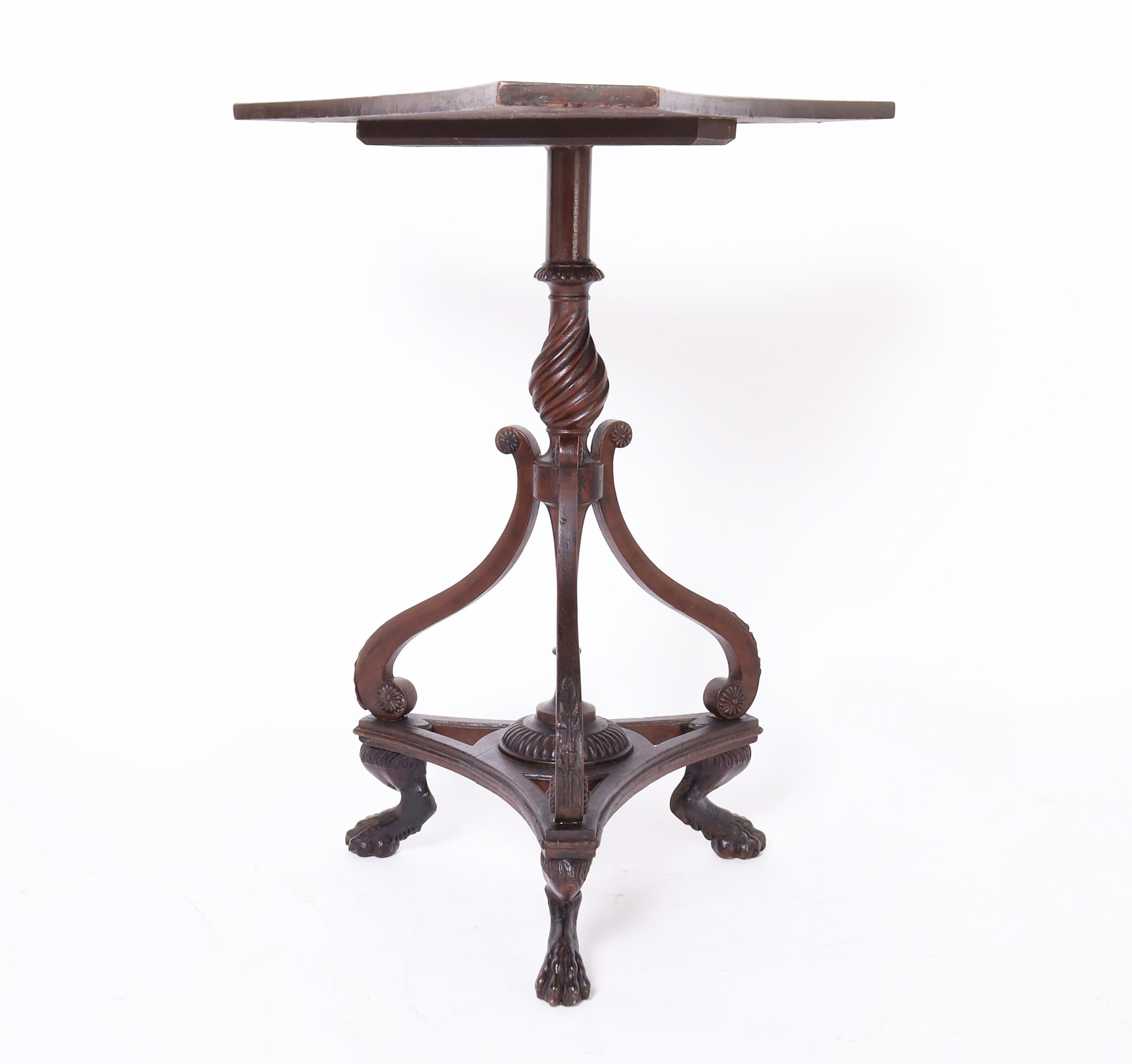  Regency Style Pair of Antique English Stands with Tromp L'oeil Tops In Good Condition In Palm Beach, FL
