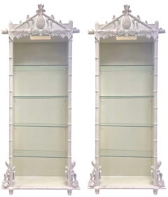 Regency Style Palm & Pineapple Bookcases / Etageres Att. Gampel-Stoll, Pair